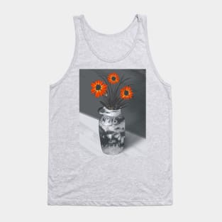 gray vase with orange flowers Tank Top